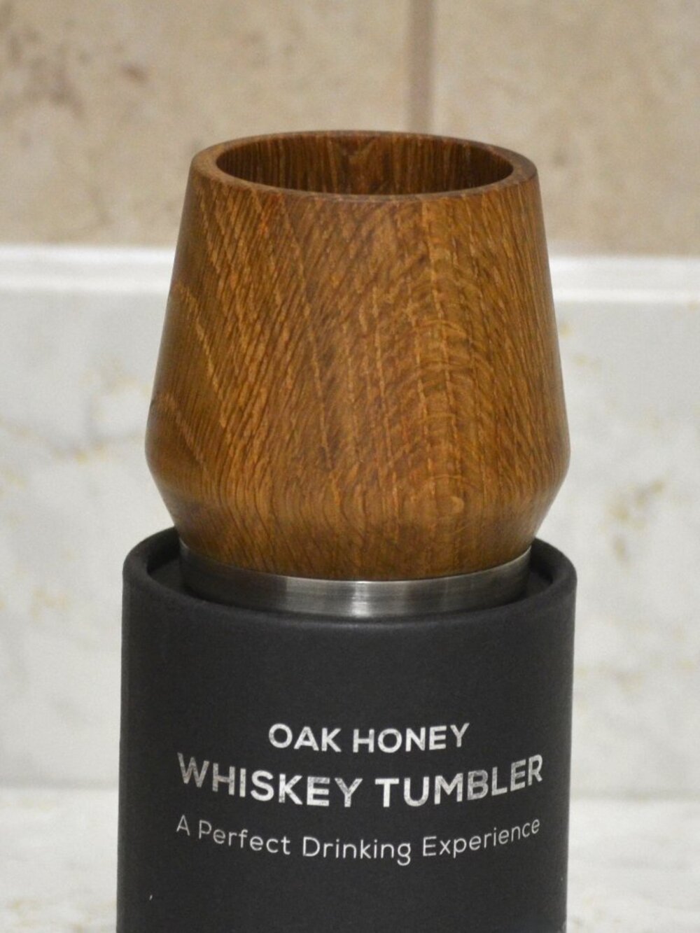 Nisnas Oak Honey Wooden Whiskey Tumbler Bar Drinkware